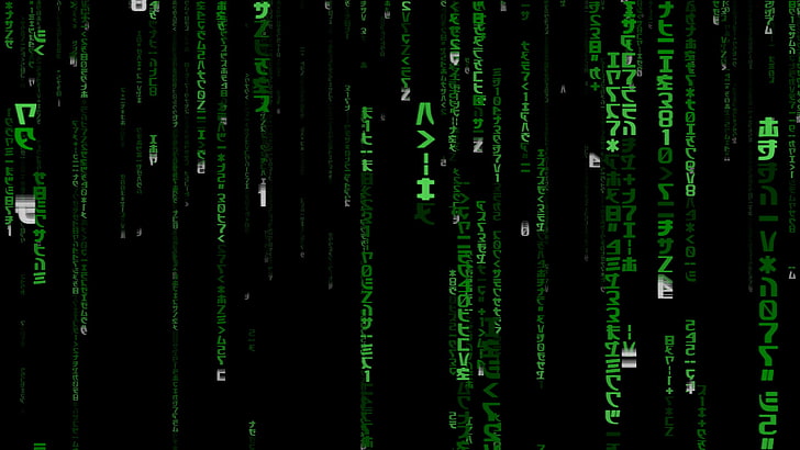 green and black digital wallpaper, The Matrix, minimalism, data