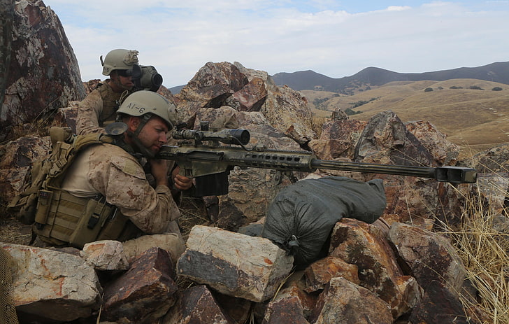 scope, М107, Barrett, M82A1, Light fifty, sniper rifle, mountain, HD wallpaper