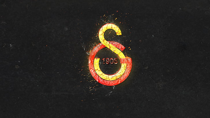 1905 Galatasaray logo, Galatasaray S.K., illuminated, no people, HD wallpaper