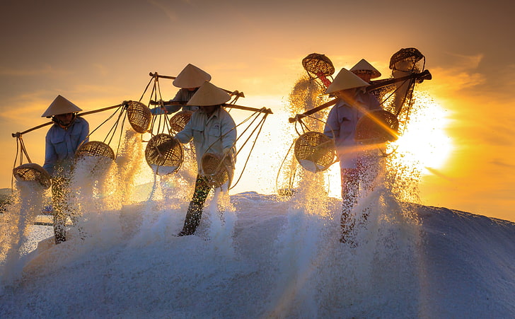 Hon Khoi Salt Fields, Nha Trang Attractions,..., Asia, Vietnam, HD wallpaper