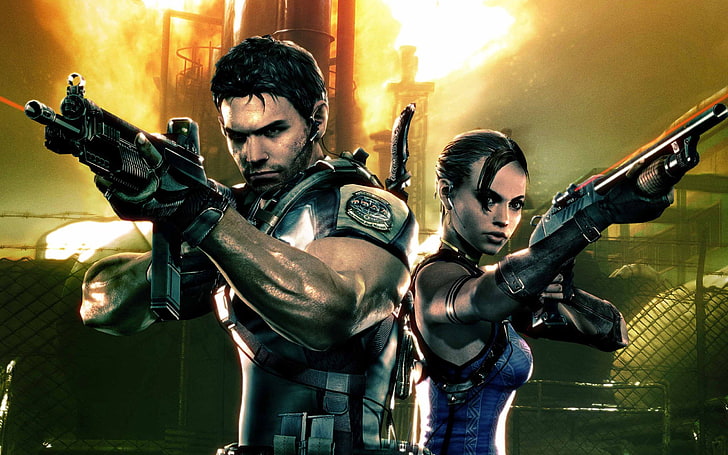Resident Evil 5 Cheat, man and woman wallpaper, Games, young men