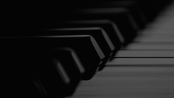 white and black keyboard keys, music, piano, musical instrument, HD wallpaper
