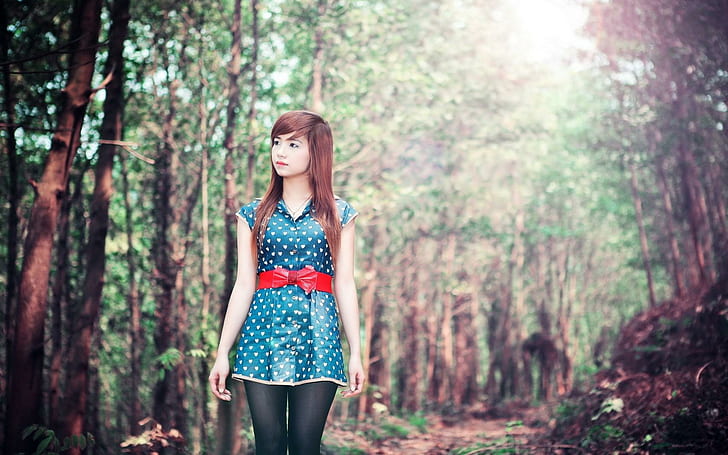 Girl Asian Nature Dress Fashion, HD wallpaper