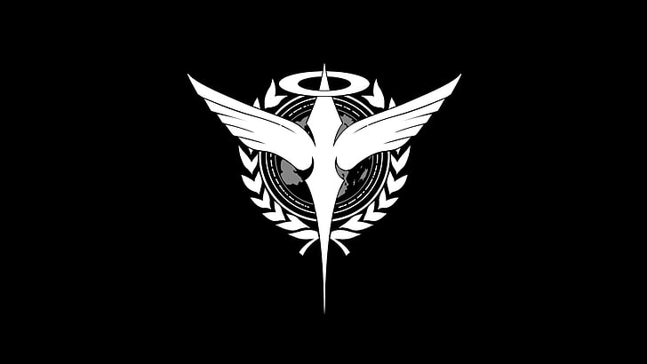 white and black wings with leaf logo, Gundam, mech, Mobile Suit Gundam 00