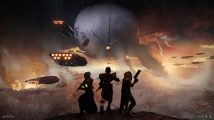 video games, Destiny 2, group of people, smoke - physical structure, HD wallpaper