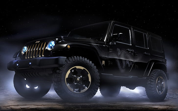 HD wallpaper: Jeep Wrangler Dragon concept car, black jeep suv | Wallpaper  Flare