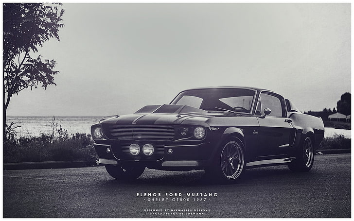black coupe, Elenor, Eleanor (car), Shelby GT500, vehicle, mode of transportation, HD wallpaper