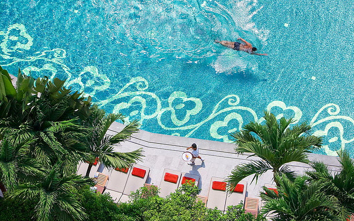 Swimming in Pool, beach, nature, HD wallpaper