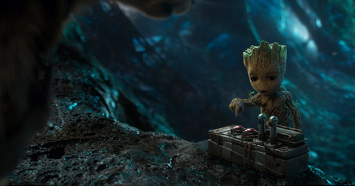 Movie, Guardians of the Galaxy Vol. 2, Groot, toy, representation, HD wallpaper