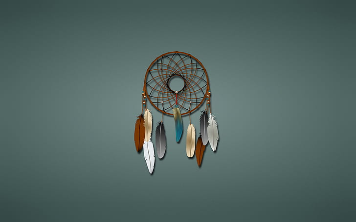 mesh, round, minimalism, feathers, Dreamcatcher