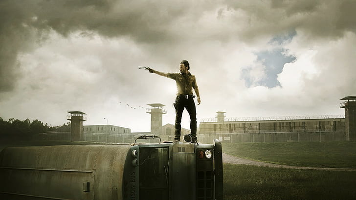 The Walking Dead Rick Grimes wallpaper, cloud - sky, one person, HD wallpaper
