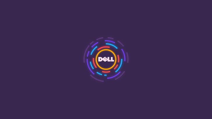 Dell, purple, minimalism, HD wallpaper