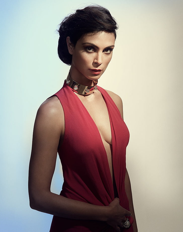 women, actress, brunette, cleavage, Morena Baccarin, portrait