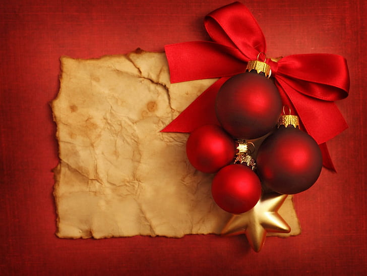 new year, christmas, holiday, christmas decorations, ornaments, ribbon, paper