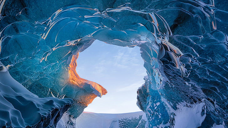 Skaftafell Ice Cave Iceland, nature, water, scenics - nature, HD wallpaper