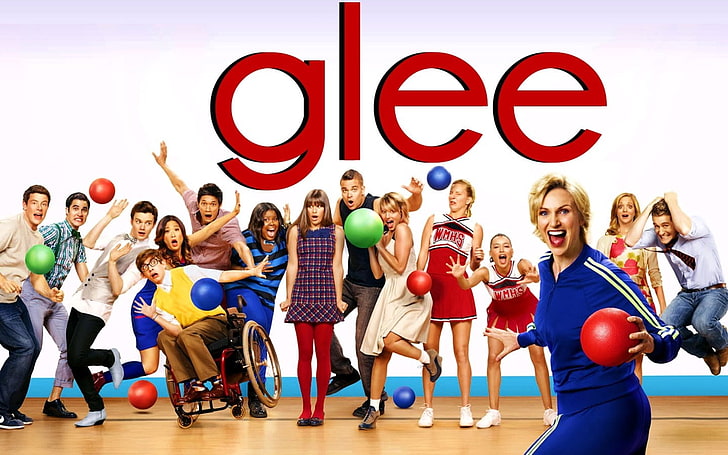 Download Glee Cast Members Celebrating Graduation in Season Three Wallpaper   Wallpaperscom