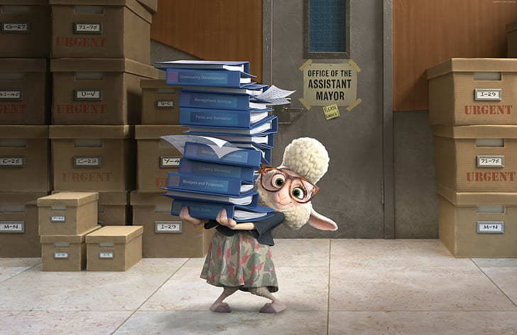 cartoon, Zootopia, lamb Bellwether, Best Animation Movies of 2016, HD wallpaper