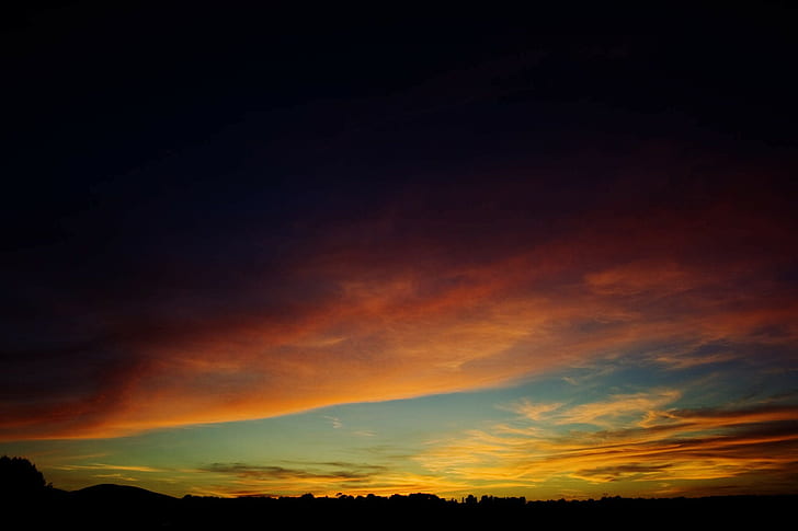 sky, clouds, skyscape, purple sky, dusk, sunset, HD wallpaper