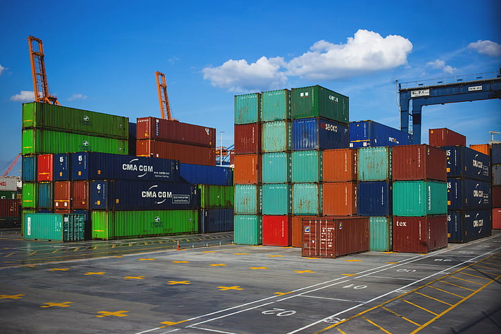 business, cargo containers, crate, export, freight, import