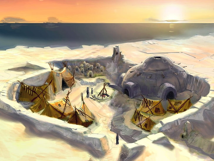 Avatar: The Last Airbender, anime, artwork, igloo, ice, horizon, HD wallpaper
