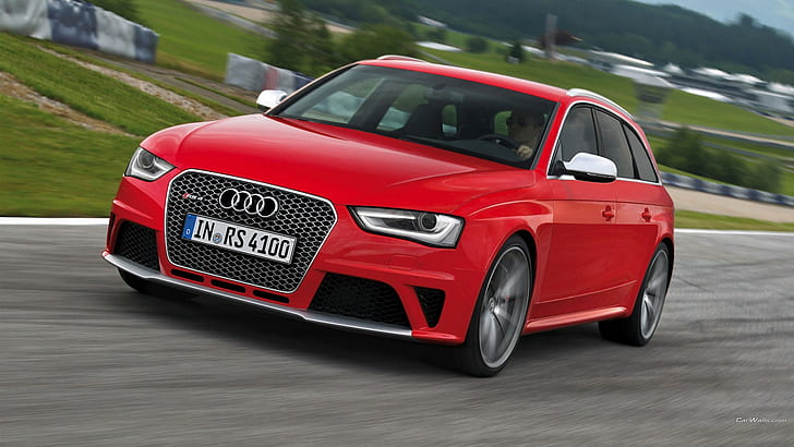 Audi RS4, red cars, vehicle, HD wallpaper