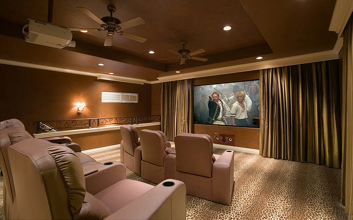 theaters, interior design, home cinema, HD wallpaper