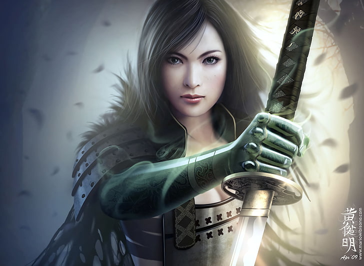 black haired female video game character, Fantasy, Legend Of The Five Rings, HD wallpaper