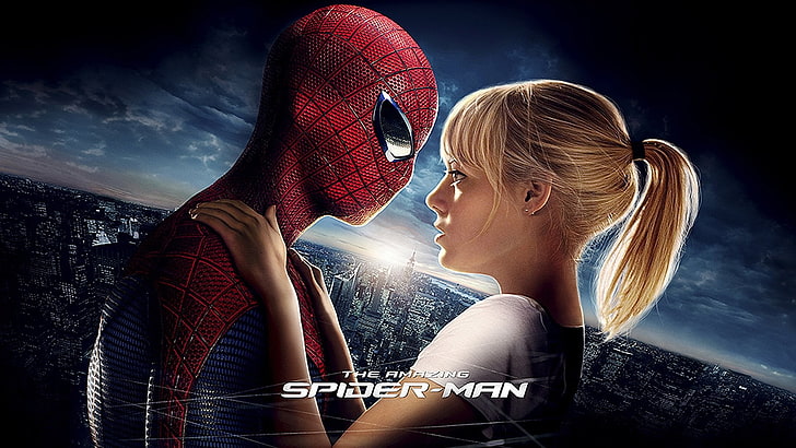 The Amazing Spider-Man and Gwen wallpaper, movies, Emma Stone, HD wallpaper