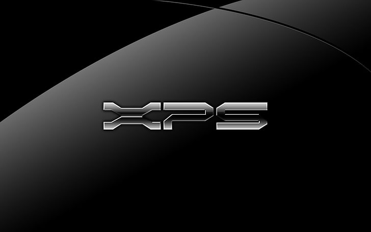 XPS logo, firm, notebook, black, gray, illustration, vector, symbol, HD wallpaper