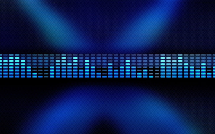 music dj audio spectrum, backgrounds, technology, blue, abstract, HD wallpaper