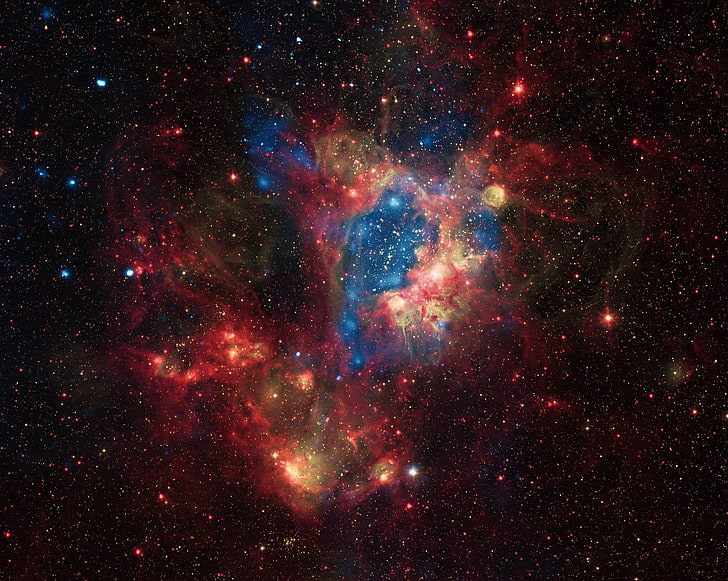 teal, black, and red nebula wallpaper, galaxy, BMO, LMC, The Large Magellanic Cloud, HD wallpaper