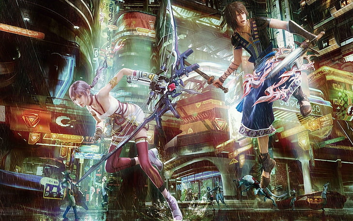 Final Fantasy, Final Fantasy XIII-2, Noel Kreiss, Serah Farron, HD wallpaper