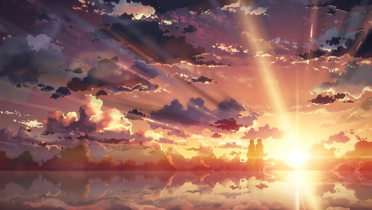 sun rise wallpaper, anime, Sword Art Online, anime girls, sunset, HD wallpaper