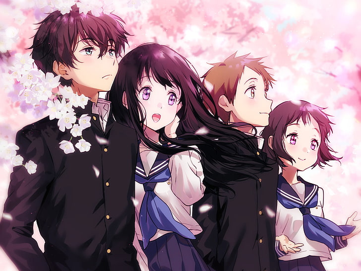 Anime, Hyouka, Eru Chitanda, Hōtarō Oreki, Mayaka Ibara, Satoshi Fukube, HD wallpaper