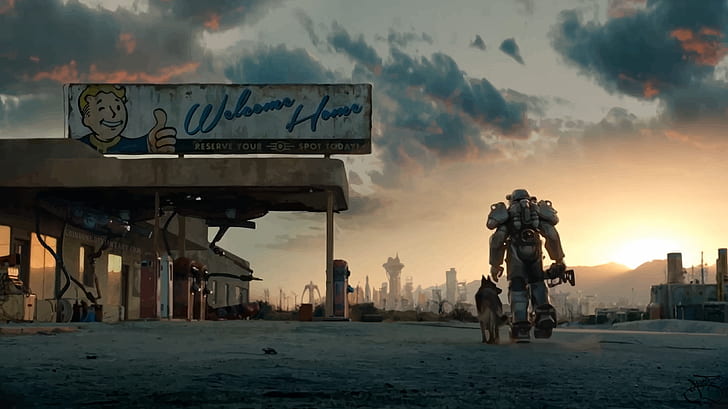 fan art, Fallout 4, power armor, HD wallpaper