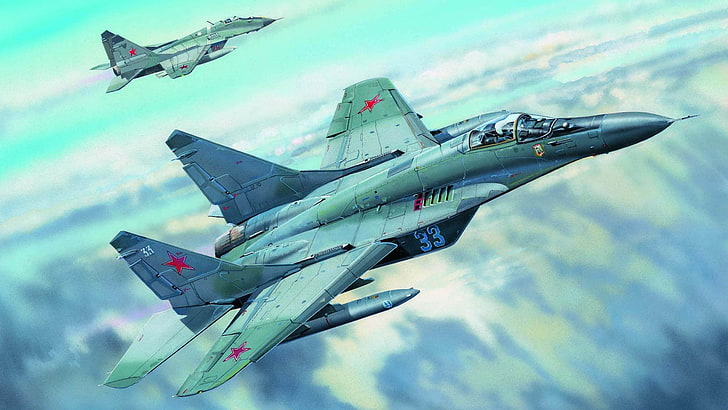 aircraft, military aircraft, mig-29, artwork, air vehicle, airplane, HD wallpaper