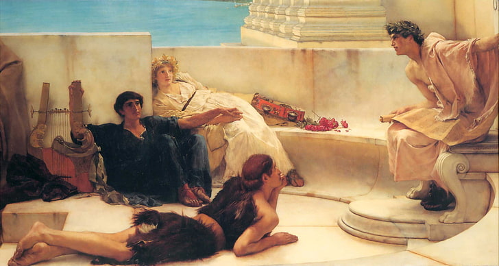 classical art, Greece, Homer (poet), 1800s, Lawrence Alma-Tadema, HD wallpaper