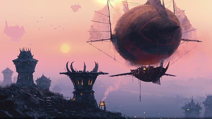 brown and black airship illustration, horde, World of Warcraft