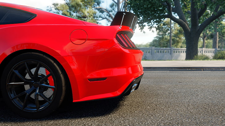red car, Ford Mustang GT, The Crew, nitro, transportation, mode of transportation