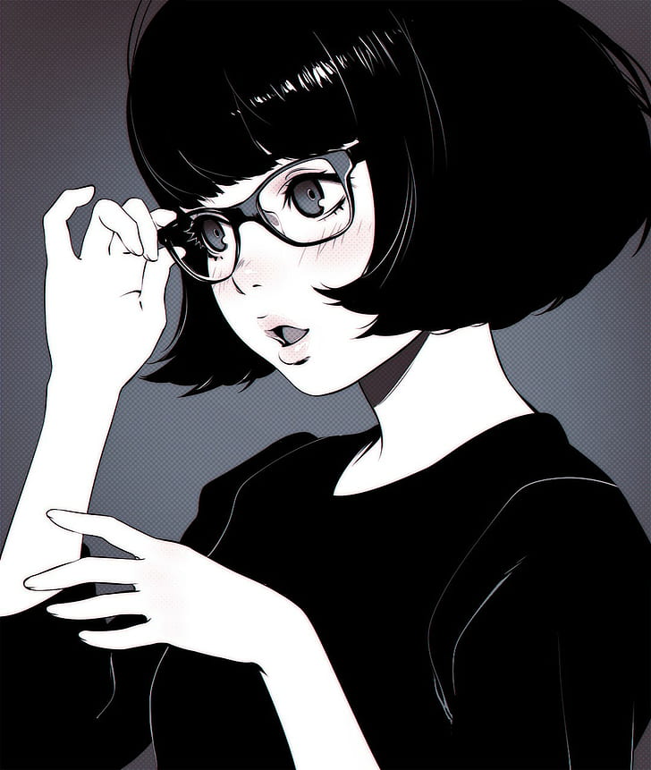 black haired female character, artwork, Ilya Kuvshinov, one person, HD wallpaper