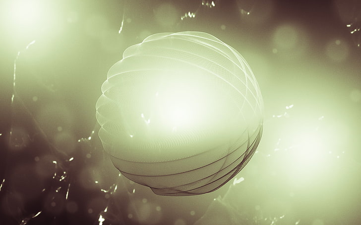 Hampus olsson, abstract, sphere, illuminated, close-up, lens flare, HD wallpaper