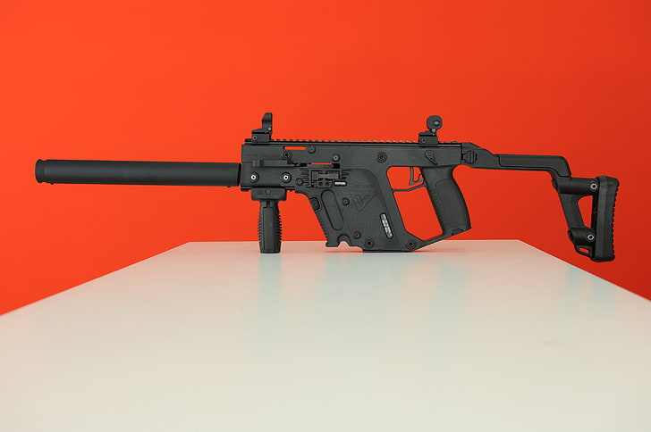 black assault rifle, weapons, the gun, Super V, KRISS Vector, HD wallpaper