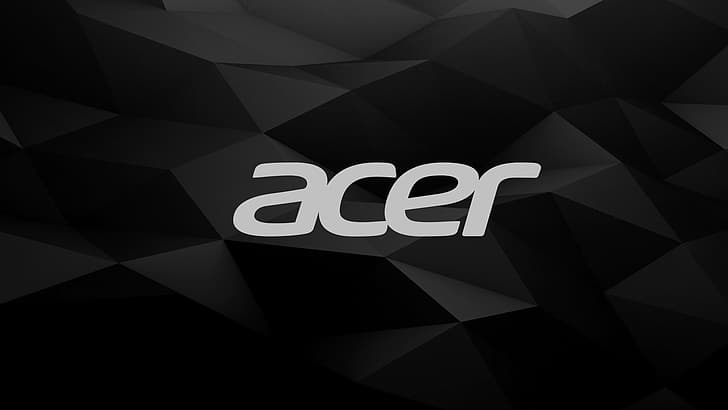 Acer, logo, black background, geometry