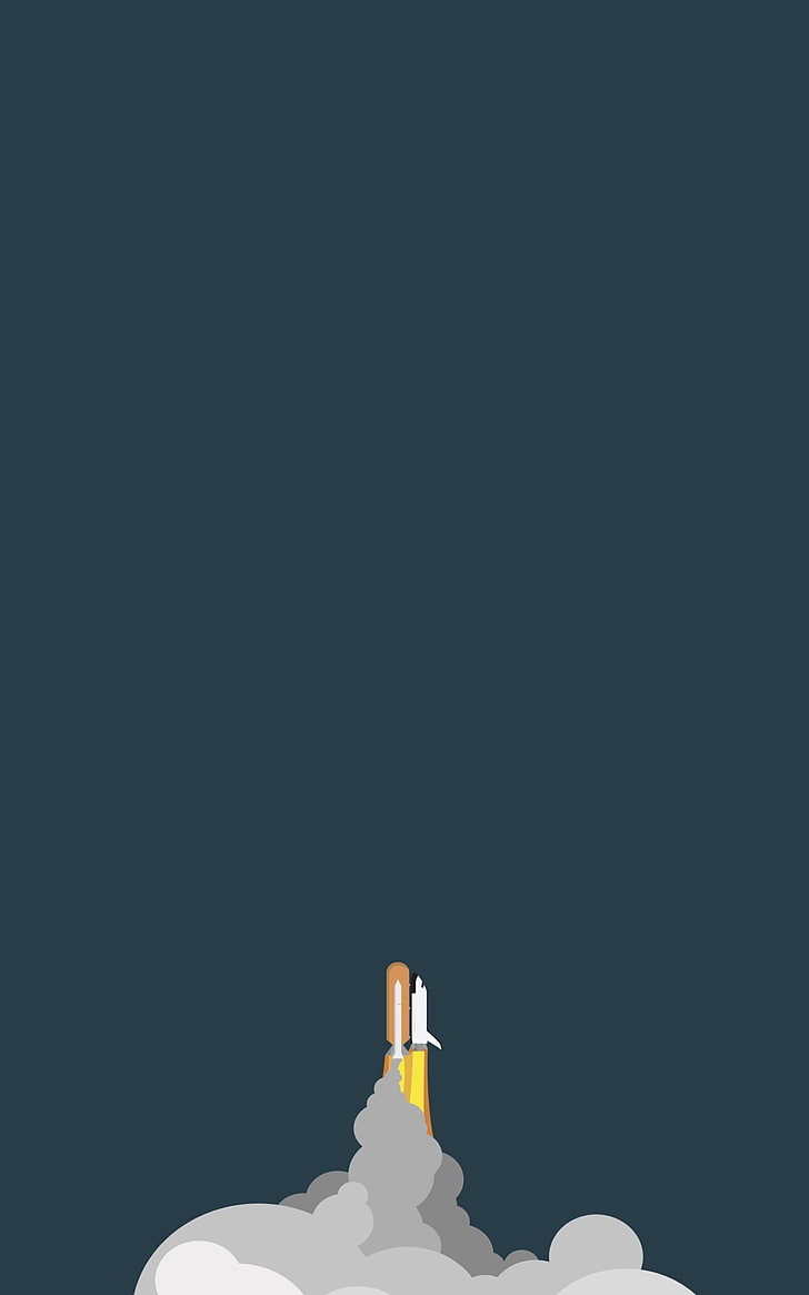 space shuttle, minimalism, portrait display, copy space, no people