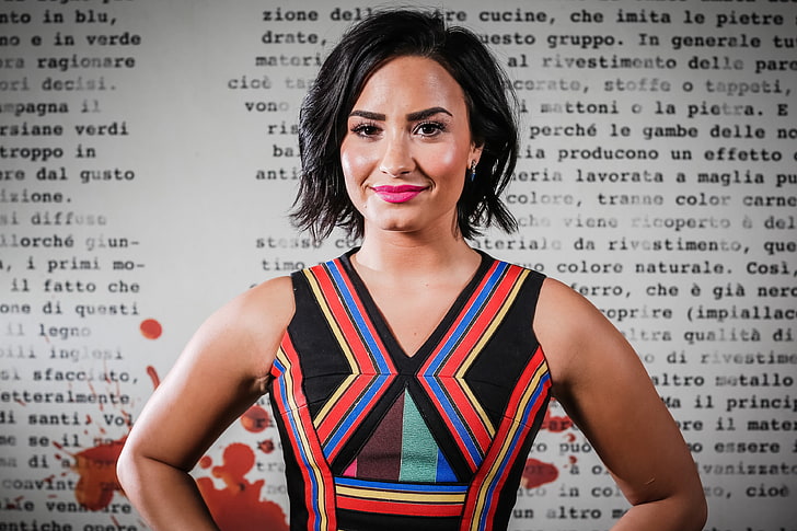 demi lovato 4k pc   download hd, front view, one person, indoors, HD wallpaper