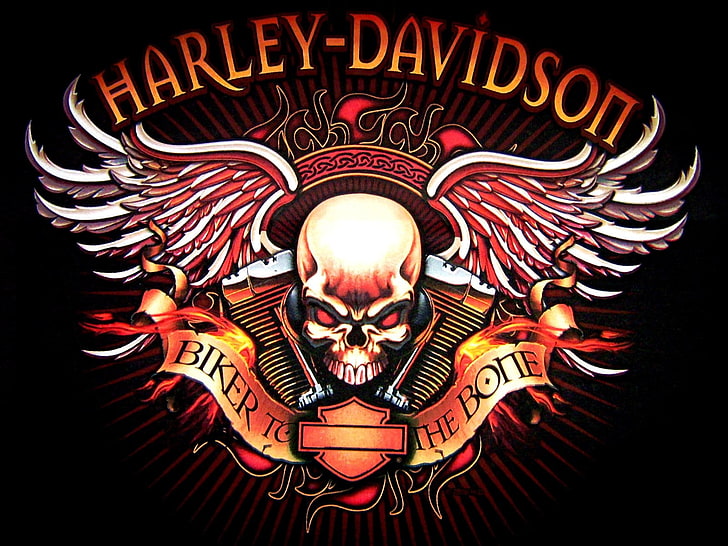Download Dark Custom Harley Davidson Logo Wallpaper  Wallpaperscom