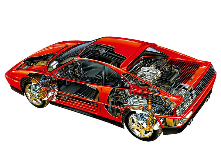 1989 93 Ferrari 348 Supercar 1993 Interior Engine Download, HD wallpaper