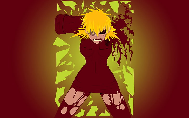 yellow haired anime character, Hellsing, Seras Victoria, anime girls, HD wallpaper
