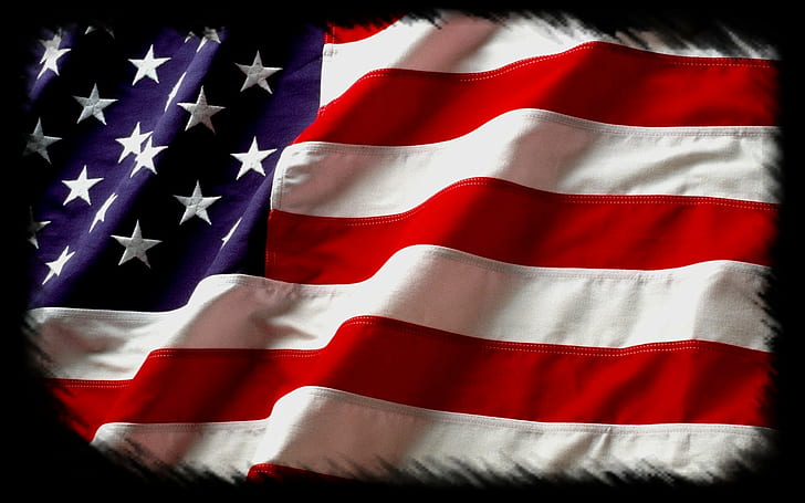 USA, American flag, Stars and Stripes, blue, white, HD wallpaper