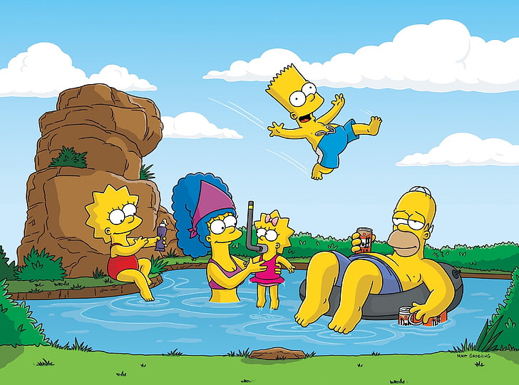 HD wallpaper: The Simpsons Summer Vacation, The Simpsons illustration,  Cartoons | Wallpaper Flare